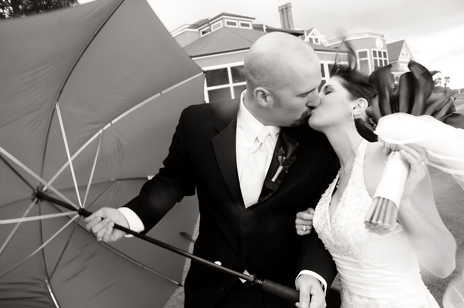 courtney & colby umbrella 1 b&w